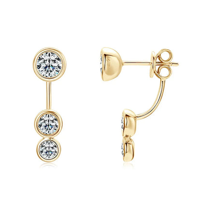 D VVS Moissanite Engagement Earring with GRA Certificates s925 Sterling Silver Plated 18k White Gold Earrings for Women
