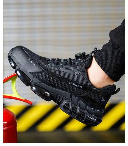 Rotating Button Safety Shoes Men Anti-smash Anti-puncture Protective Work Shoes Fashion Men Sport Shoes Security Boots Men ﻿
