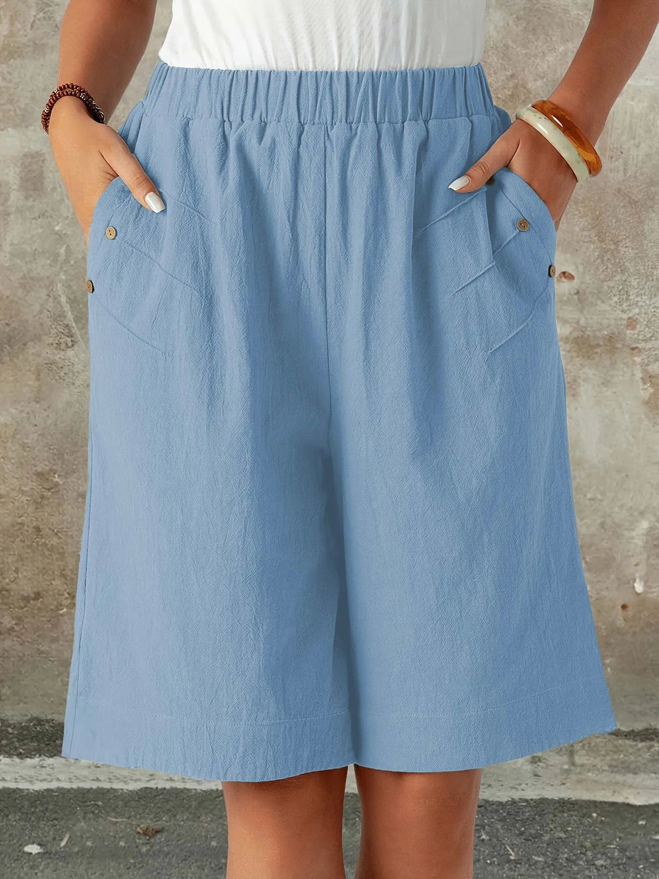Women's 2025 Summer Shorts - High Waist 5-Inch Casual Lounge Shorts, Solid Color Straight Leg Home & Outdoor Wear