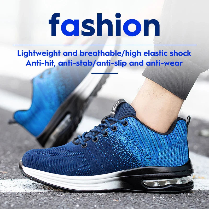 Steel Toe Shoes Safety Protective Shoes Air Cushion Work Safety Shoes Men Women Breathable Work Sneaker Anti Smash Anti-puncture