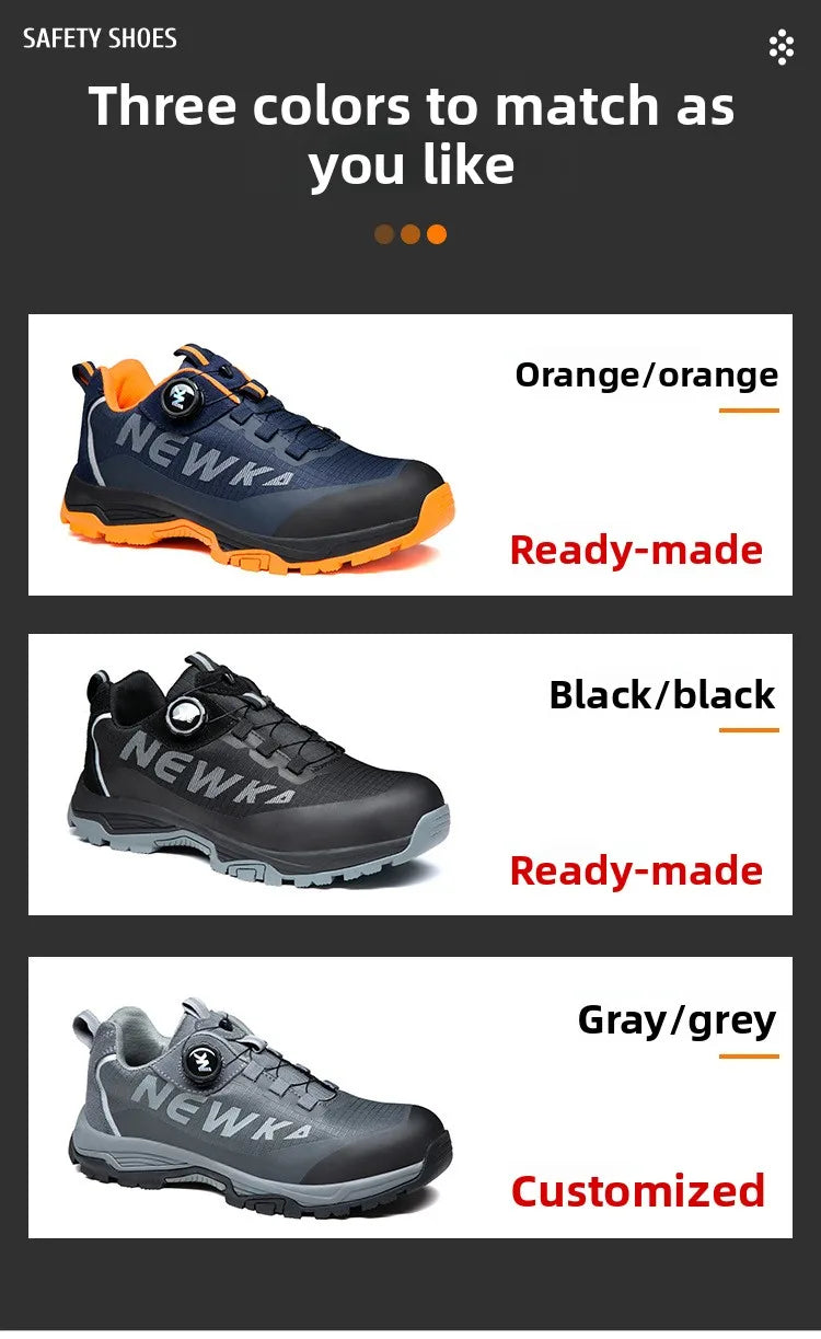 Labor Protection Shoes Anti Smashing AntiStabbingAnti Slip Protection Steel ToeShoes Wear-resistantShoes Men's Safety Work Shoes
