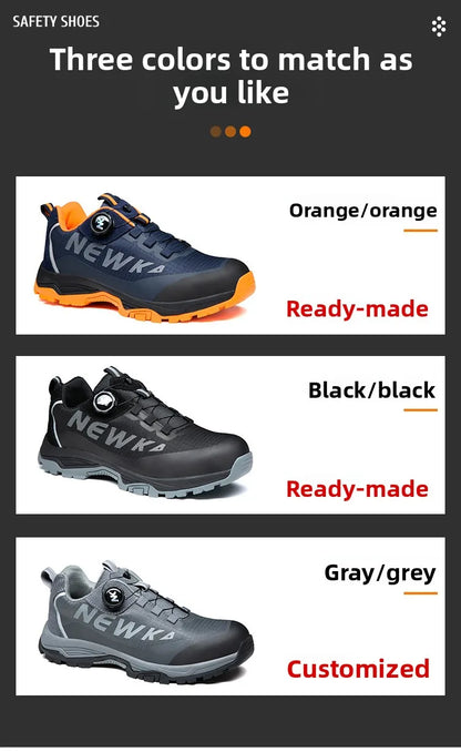 Labor Protection Shoes Anti Smashing AntiStabbingAnti Slip Protection Steel ToeShoes Wear-resistantShoes Men's Safety Work Shoes
