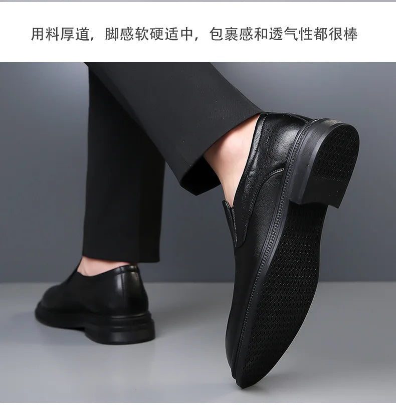 2026 Spring Autumn New Designer Brogue Shoes for Men Fashion Business Casual Shoes Male Solid Color Leather Shoe Loafers Man