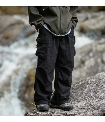 Vintage Baggy Hiking Cargo Pants Men Waterproof Casual Sport Jogging Sping Summer Parachute Pants Outdoor Wide Leg Trousers