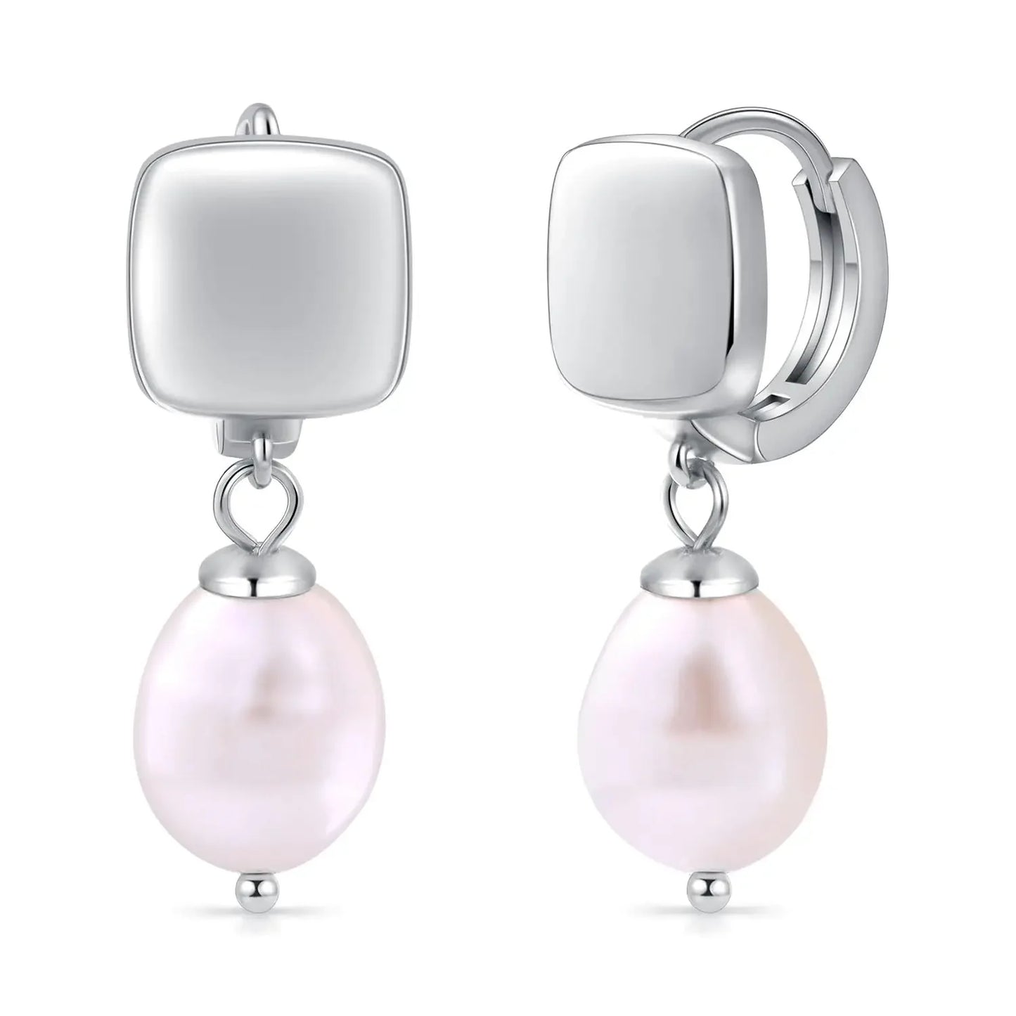Women Pearl Dangle Earrings 14K Gold Plated Hoops Fresh Water Pearl Earring With 925 Sterling Silver Post Popular Jewelry