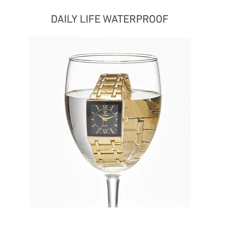 Luxury Golden Quartz Wristwatches For Female Girl Male Fashion 30m Waterproof Women Ladies Mens Watches Relogio Feminino