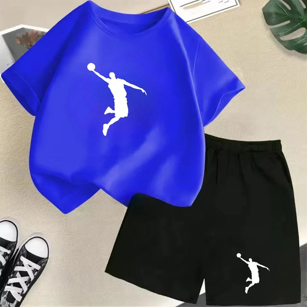 T-shirt ensemble sport mode garçons filles Shorts 2 pièces ensemble décontracté marque impression