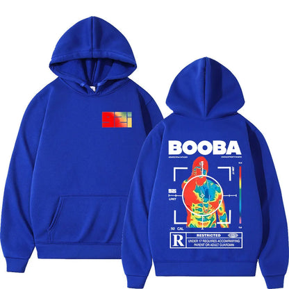 France Rapper BOOBA B2O Tour 2025 Hoodies Men's Retro Style Hip Hop Long Sleeves Hooded Sweatshirts Clothing Oversized Pullover