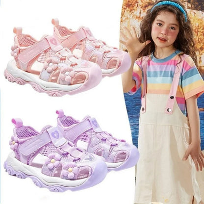 Summer Sport Sandals For Girls PU Leather Waterproof Beach Running Footwear For Children  Hollow Out Teenager Kid's Sneakers