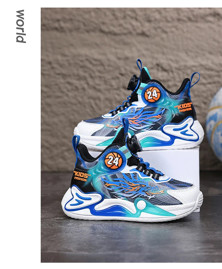 Luxury Boy Sneaker 2025 New Fashion Outdoor Kids Basketball Shoes Soft Sole School Children Sports Shoes for Boy 4 To 12 Years