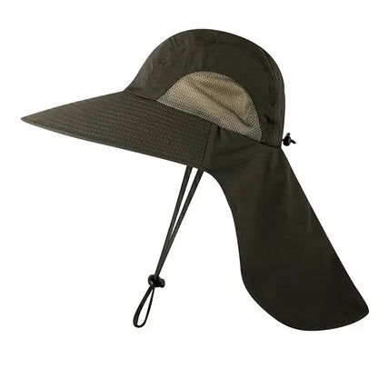 Wide Brim Sun Hat with Neck Flap for men women Adjustable Outdoor