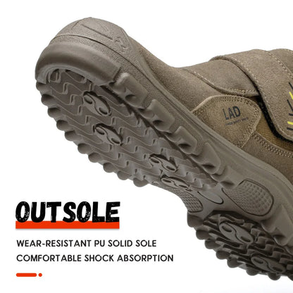 Men's work shoes with wear-resistant solid soles, anti smashing and puncture safety shoes, comfortable and breathable