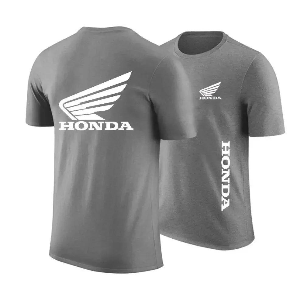 New Summer Stylish Honda Logo Custom Round Neck Punk Comfortable Printed Short-sleeved Casual Sweatshirt/T-shirt
