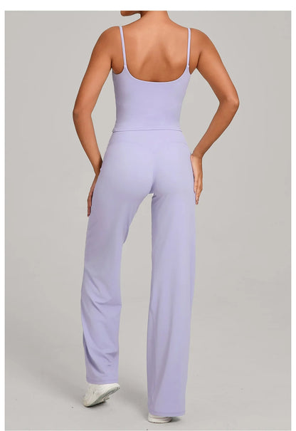 Gym Workout Clothes Women's Casual Wear Outdoor Sports Tight Yoga Suit Naked Feeling Fitness Suit High Waist Yoga Two-piece Set