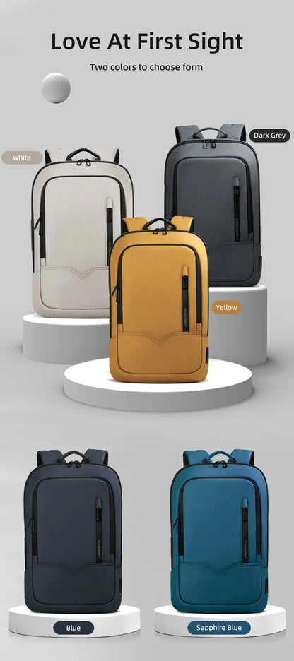 Thin Male Work Backpack Multifunctional Fashion 15.6 In Laptop Backpack Casual Waterproof Business Travel Daypack