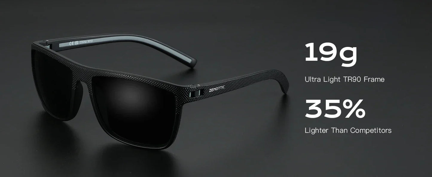 Polarized Sunglasses for Men Lightweight TR90 Frame UV400 Protection Square Sun Glasses