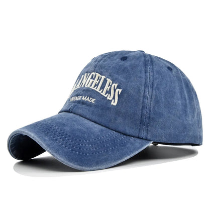 Los Angeles Baseball Cap Men Women Letter Embroidered Hip Hop Hats Vintage Wash Cotton Soft Top Sun Visor Hats Unisex Casual Cap
