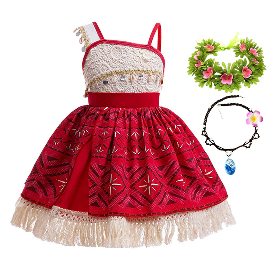 New Movie Moano 2 Girl Dress 2026 Halloween Party Ocean Adventure Costume Princess Clothes Children Vaiana Outfit Dress