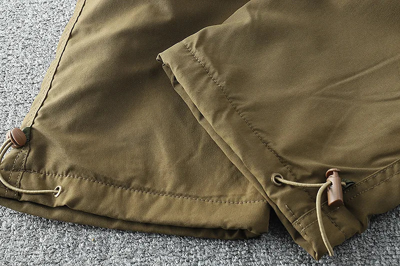Waterproof Windproof Fleece-Lined Outdoor Pants Men's Straight-Leg Casual Trousers With Multiple Pockets For Winter