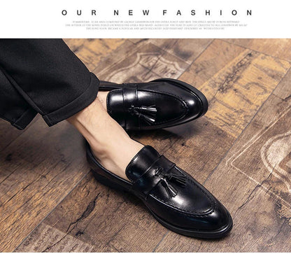 Tassel Wedding Leather Shoes Men Classic Formal Leather Loafers Male Dress Casual Business Shoes For Men Social Brogues Shoes