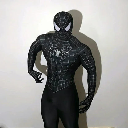 Black Spider Man Toby Costume Slim Fit Jumpsuit Cosplay Superhero Expedition Costume Superhero Zhentai Halloween Party Gifts