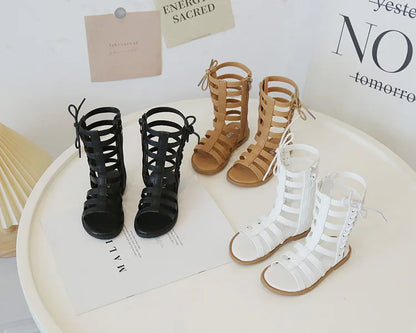 Children Sandals High-top Kids Girls Sandals Baby Sandals High Quality Flat Cut-Outs Beach Sandals