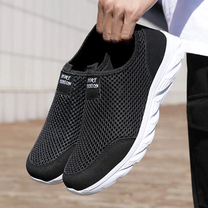 Lightweight Men Casual Shoes Breathable Slip on Male Casual Sneakers Anti-slip Men's Flats Outdoor Walking Shoes Size 38-46
