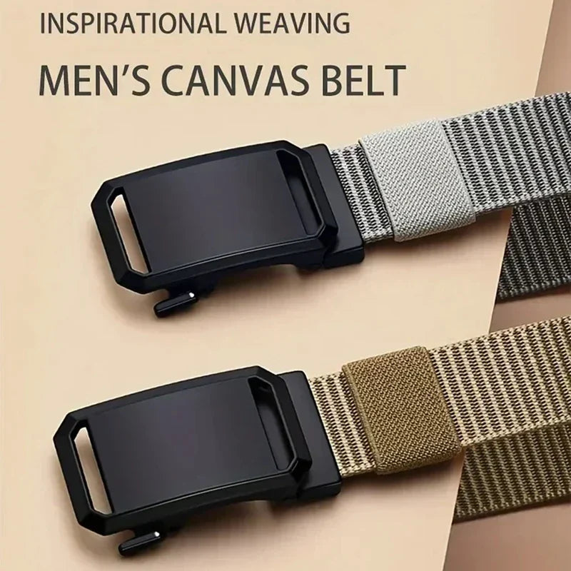 Automatic Buckle Belt Canvas Tactical Workwear Casual Outdoor Military Training Pants Belt Men Fashionable Multifunctional Belt