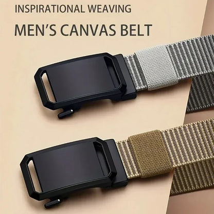 Automatic Buckle Belt Canvas Tactical Workwear Casual Outdoor Military Training Pants Belt Men Fashionable Multifunctional Belt