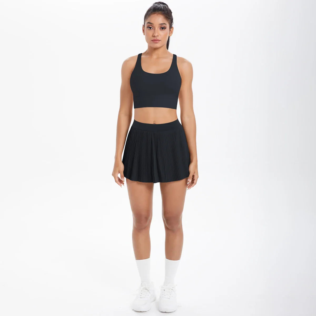 2pcs New Sexy Yoga Set Backless Cross Straps Sports Bra Fashion Breathable Culotte Yoga Shorts With Pocket Gym Women Sports Set