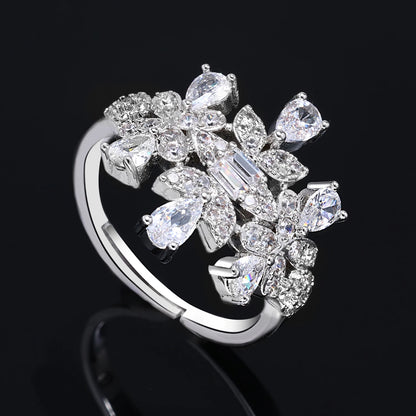 Luxury Women's Jewelry Elegant Style Bride CZ Necklace Earrings Bracelet Ring Jewelry Set&M Bride Large Wedding Jewelry Set