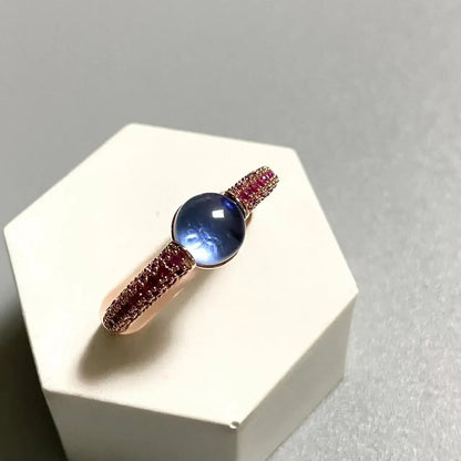 6mm Round Candy Style Ring for Women 33 Colors Purple Zircon Crystal Inlay Jewelry Birthday Gift