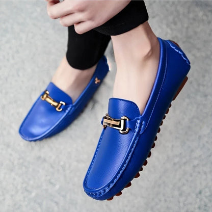 Shoes Men Handmade PU Leather Loafer Casual Driving Flats Slip-on Shoes Luxury Comfy Moccasins White Loafers Shoes for Men