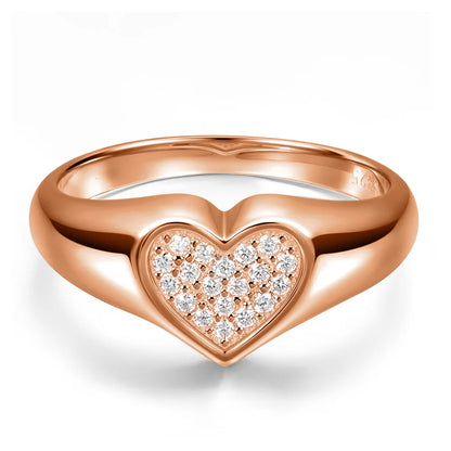 D VVS1 Heart Moissanite Engagement Ring 925 Sterling Silver Plated 18k White Gold Diamond Rings for Women Brithday Gift