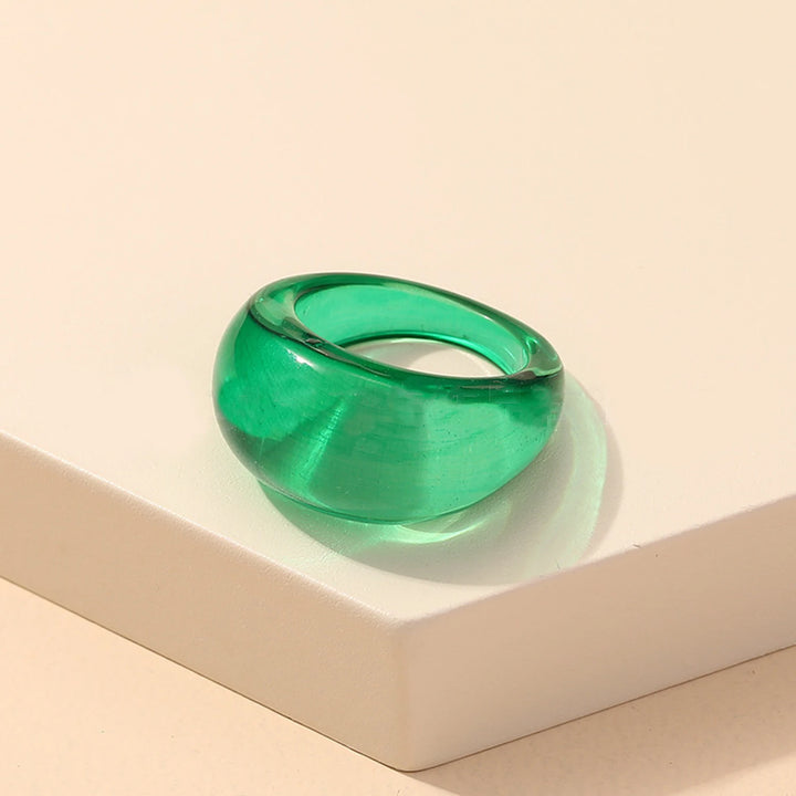 Round Rings For Women Big Kpop Finger Ring For Girls Punk Resin Ring