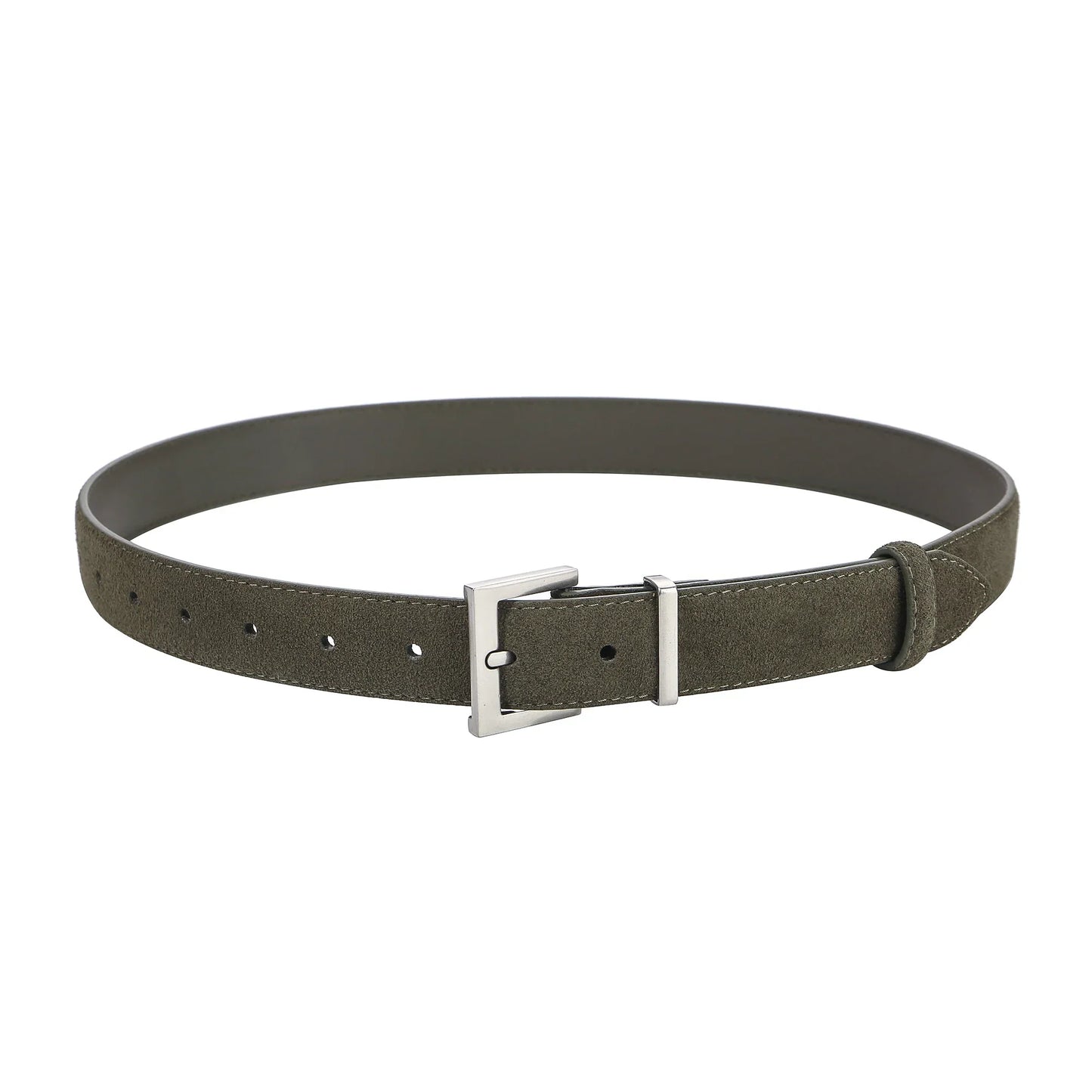 New Luxury Double Genuine Leather Belt for Women Jeans Casual Dress Square Alloy Buckle Ladies Trendy Belts Fashion Waistband