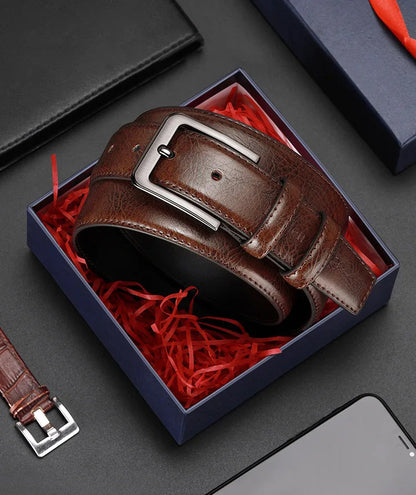 High-quality genuine leather men's belt with buckle, casual and business belt, masculine design, fashion novelty 2