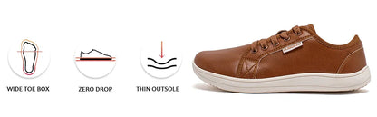 Minimalist Shoes for Men Women Wide Toe Barefoot Zero Drop Shoes Casual Artificial Leather Lightweight Walking Sneakers