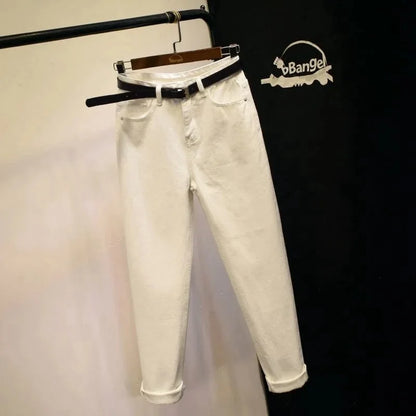 High-Waisted Slimming Harem Jeans Trendy Fashion Denim Pants