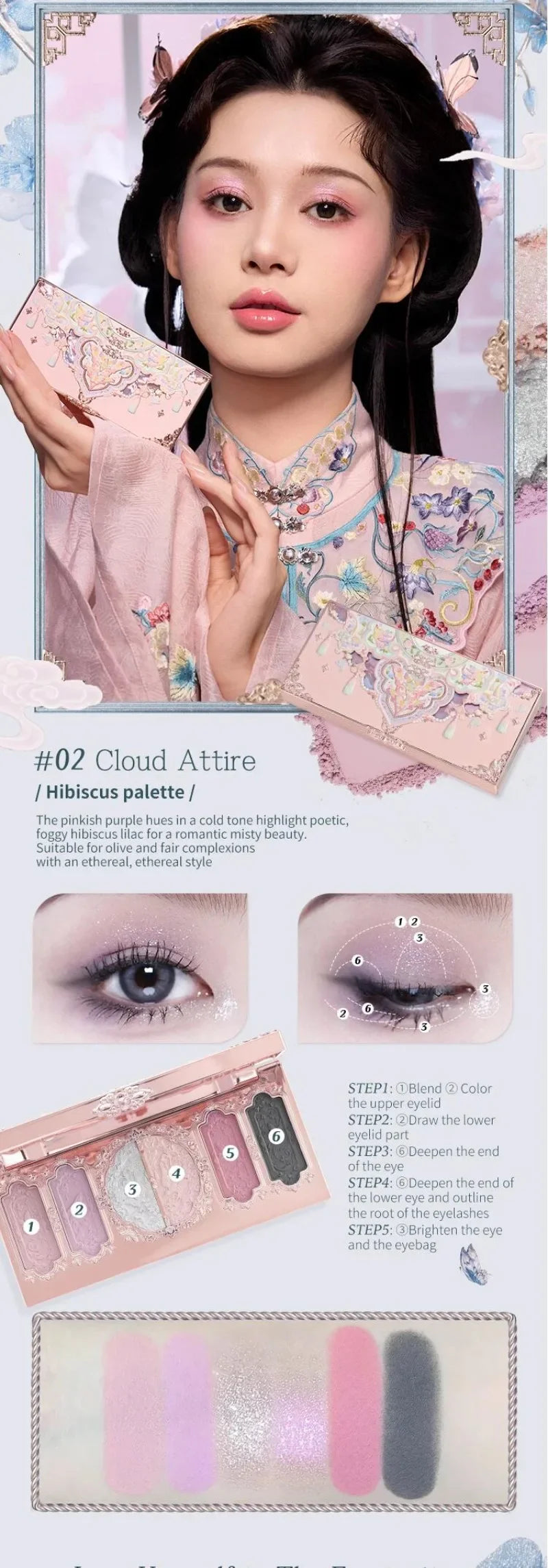 Makeup Set Flower Knows Butterfly Cloud Collar Collection Makeup Gift Set Includes Eyeshadow Blush Lipstick Vegan&Cruelty-Free