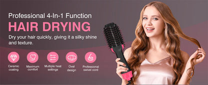 2 IN 1 One Step Hair Dryer and Volumizer Hair Straightener Hot Air Brush Hair Curler Hair Beauty and Health Styling