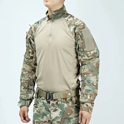 New Tactical Hunting Suit Outdoors Training Durable Breathable Camo Set Waterproof Quick Drying windproof Combat Two Piece Set