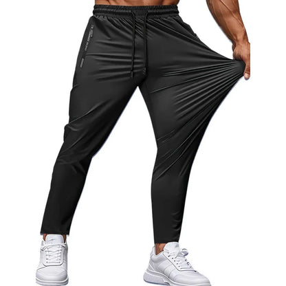 2-Pack Men's Sports Trousers High Stretch Men's Jogging Pants Quick-Drying Pajama Football Sweatpants Fishing Gray Man Straight
