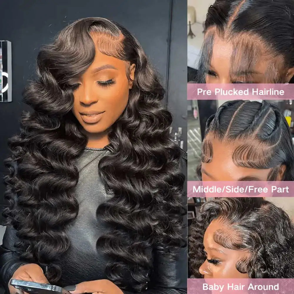 40 Inch HD Loose Deep Wave 13x6 Lace Front Human Hair Wigs Brazilian Curly Water Wavy 13x4 Lace Deep Wave Frontal Wigs For Women
