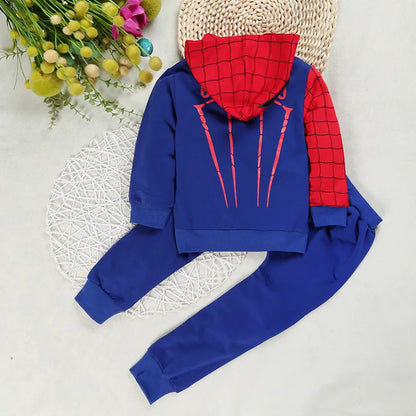 Spider-man Cartoon Children Costume Baby Boy Clothing Set Spring Coat Kid Pant 2pc Clothes Suit Girl Hoodies Sweatshirt Trousers