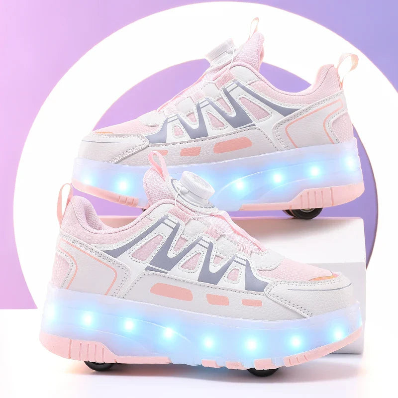 Children's And Teenage Roller Skates - Fashionable Upgraded Edition with Enhanced Stability - Detachable Dual-Use Sports Shoe