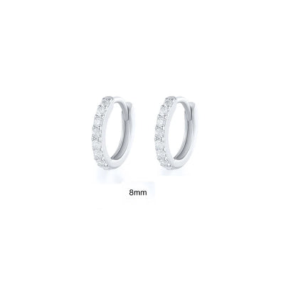 6/7/8/9 MM Cartilage Circle Earrings 925 Sterling Silver Bling CZ Huggie Hoop Earring for Women Piercing Buckle Wedding Jewelry