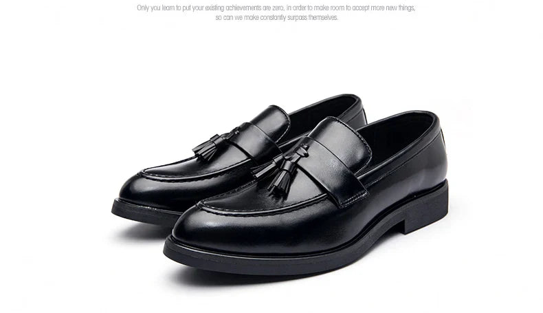 Tassel Wedding Leather Shoes Men Classic Formal Leather Loafers Male Dress Casual Business Shoes For Men Social Brogues Shoes