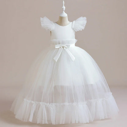 Summer Baptism Bridesmaids Girls Party Dresses Elegant Tulle Wedding Birthday Princess Prom Dress Girl First Communion Vestidos