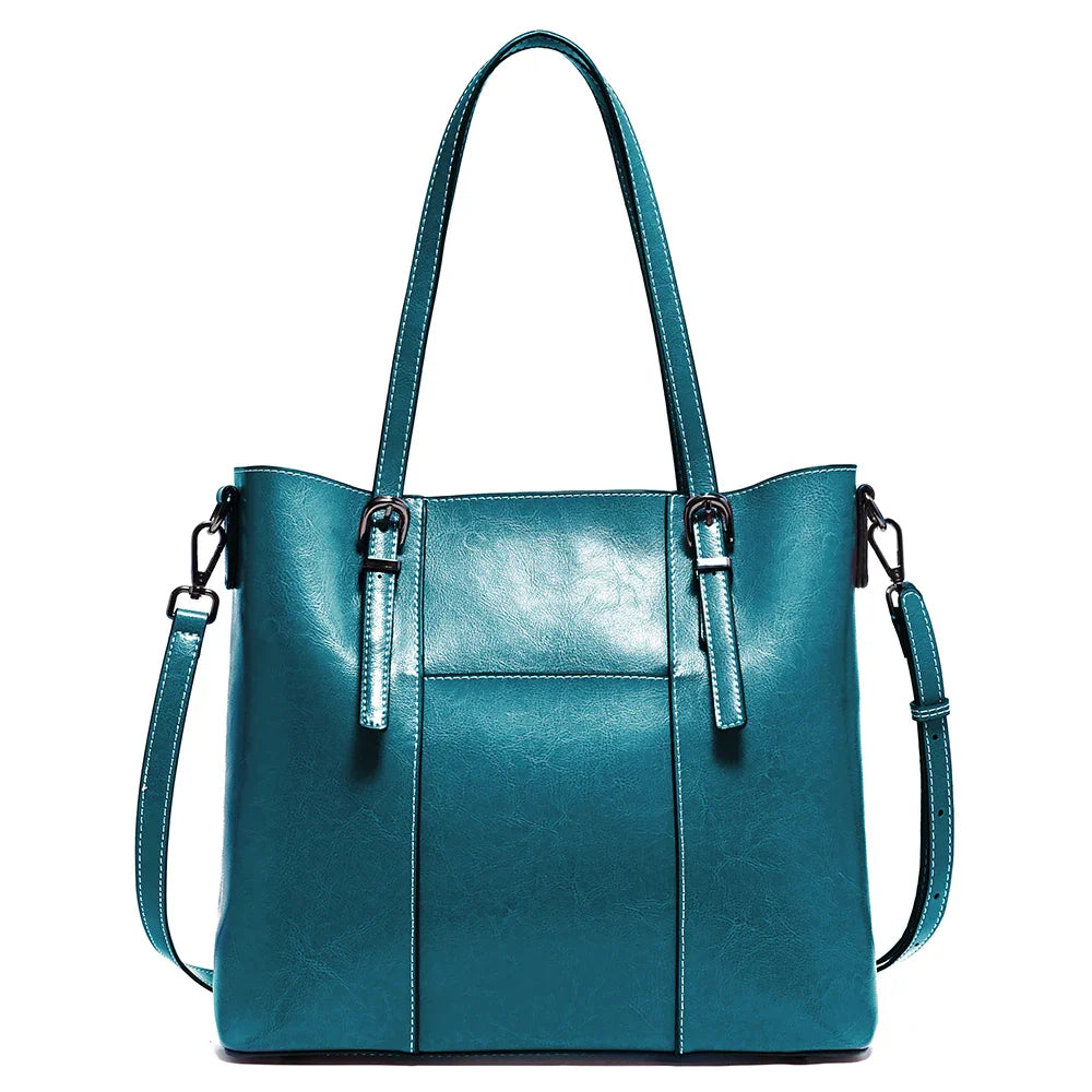 High Quality Women's Genuine Leather Tote Lady Luxury Designer Cowhide Shoulder Bag Large Capacity OL Handbag Shopper Bag